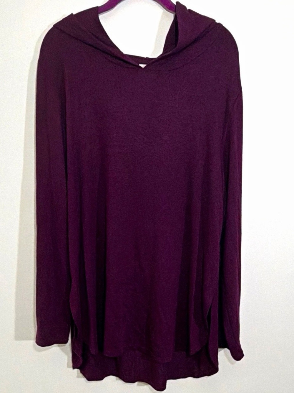 Alfani Long Sleeve lightweight Hooded Pullover Sweater - Plum